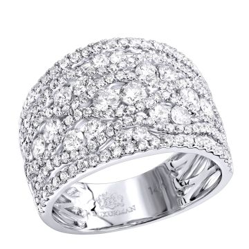 Women's 14K Gold Diamond Right Hand Ring | Channel Pave Set | 2.35ct