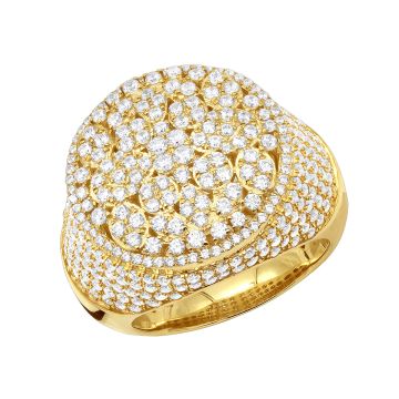 Men's Diamond Signet Pinky Ring | 10K Gold | SI | 4ct