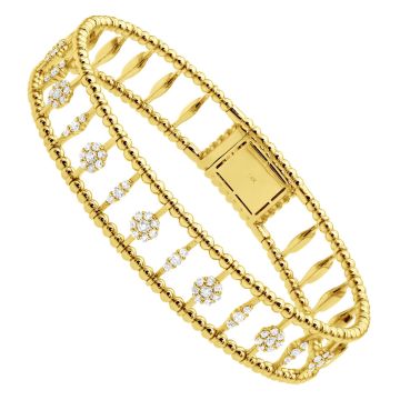 Women's 14K Gold Natural or Lab-Grown Diamond Stackable Tennis Bracelet | Cluster Set | 1.2ct