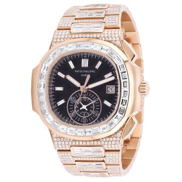 Men's Diamond Watch | Patek Philippe Nautilus 40.5 mm | Brown Dial