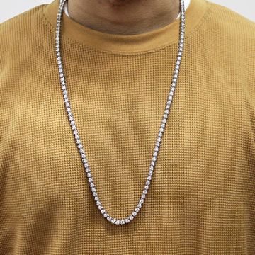 Men's Diamond Tennis Necklace | 14K Gold | 25.03ct