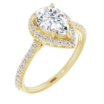 Eva 14K Gold Lab-Grown Diamond Halo Engagement Ring for Women 2ct