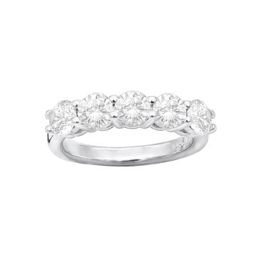 Women's Round Diamond Anniversary Five-Stone Wedding Ring | Platinum | VS | 2ct