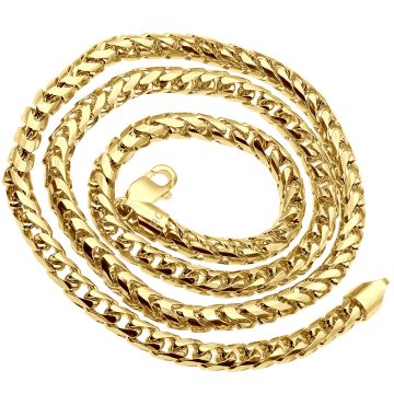 14K Rose Gold Solid Diamond Cut Franco Chain For Men