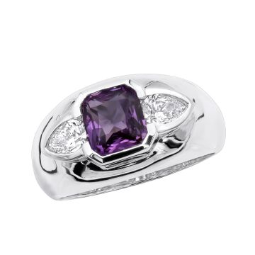 18K Gold Amethyst Diamond Cocktail Ring for Women | 2.2ct