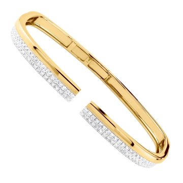 Women's 14K Gold Diamond Bangle Bracelet | Prong Set | 1ct