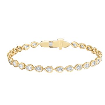 Women's 14K Gold Lab-Grown Diamond Tennis Bracelet | Bezel Set | Box Clasp with Safety | 2.76ct