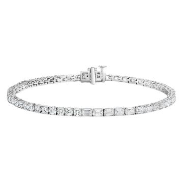 Women's 18K Gold Lab-Grown Diamond Tennis Bracelet | Prong Set | Box Clasp with Safety | 5.96ct