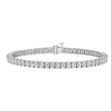 Women's 14K Gold Diamond Tennis Bracelet | Prong Set | Box Clasp with Safety | 7.95ct