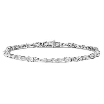 Women's 18K Gold Lab-Grown Diamond Tennis Bracelet | Prong Set | Box Clasp with Safety | 0.95ct