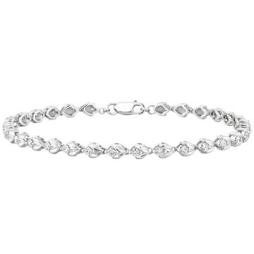 Women's 18K Gold Diamond Tennis Bracelet | Prong Set | Lobster Clasp | 0.95ct