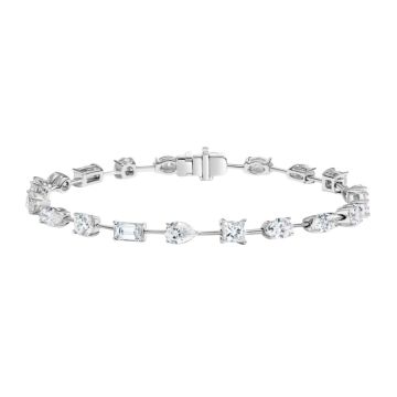 Women's 18K Gold Lab-Grown Diamond Tennis Bracelet | Prong Set | Box Clasp with Safety | 6ct