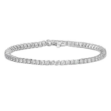 Women's 18K Gold Lab-Grown Diamond Tennis Bracelet | Prong Set | Box Clasp with Safety | 2.55ct