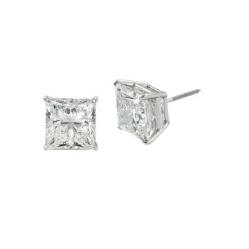 Men's and Women's Princess Diamond Stud Earrings | 14K Gold | 15.6ct