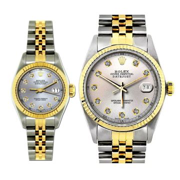 Gold/Stainless Steel Men's and Women's Rolex Watch | Datejust | 36 mm | Jubilee Bracelet | Silver Tone Dial