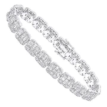 Men's and Women's 14K Gold Diamond Tennis Bracelet | Prong Set | 14ct