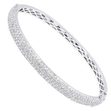 Women's 14K Gold Diamond Bangle Bracelet | Pave Set | 4.75ct