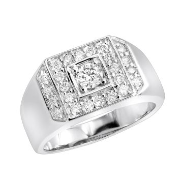 Men's Diamond Signet Statement Ring | 14K Gold | VS | 1.1ct