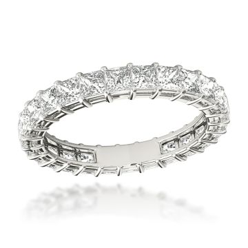 18K Gold Natural or Lab-Grown Diamond Thin Anniversary Eternity Wedding Ring for Women 2ct