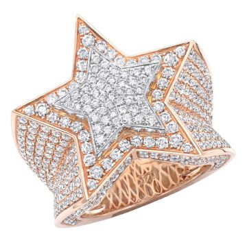 Men's Diamond Signet Star Pinky Ring | 14K Gold | VS | 4.75ct