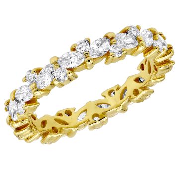 Women's 18K Gold Diamond Anniversary Eternity Wedding Ring | Prong Set | 2.25ct