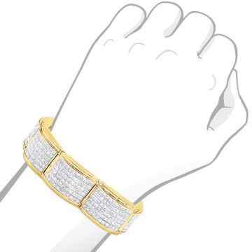 14K Gold Diamond Designer Bracelet for Men | Invisible Set | VS | 45.9ct