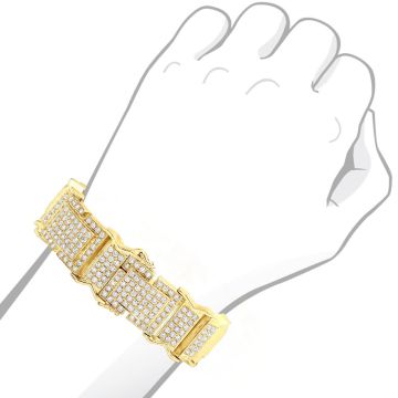 14K Gold Diamond Bracelet for Men | Pave Set | VS | 21.03ct