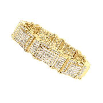 14K Gold Diamond Bracelet for Men | Pave Set | VS | 21.03ct