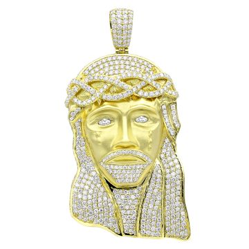 Men's 18K Gold Diamond Jesus Face Pendant | Hip Hop | 11.65ct