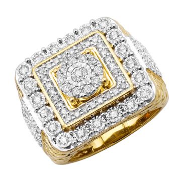 Men's Diamond Signet Pinky Ring | 14K Gold | SI | 2.25ct