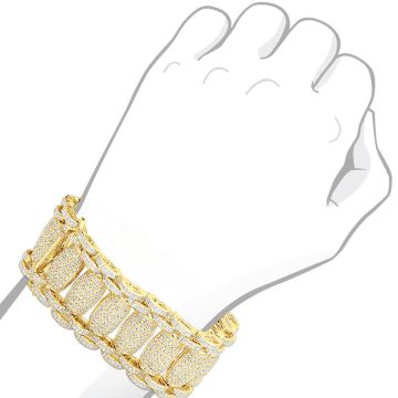 14K Gold Diamond Bracelet for Men | Pave Set | VS | 21.93ct