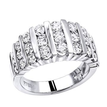 Women's Platinum Diamond Wedding Ring | Channel Set | 2.19ct