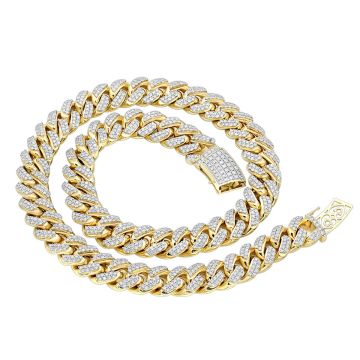 Men's Diamond Miami Cuban Link Chain | Solid 10K Gold | Box Lock Clasp | 39ct