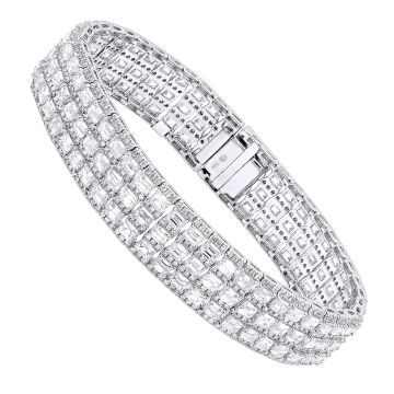 Men's and Women's 18K Gold Diamond Tennis Bracelet | Pave Prong Set | Box Lock Clasp | 22.35ct