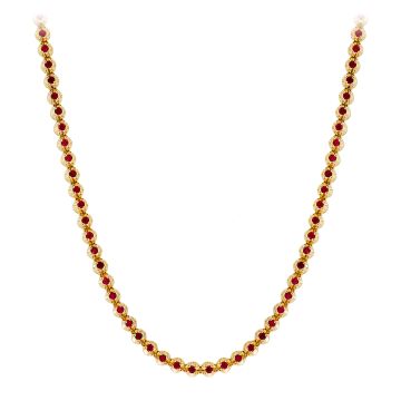 Men's Ruby Tennis Necklace | 10K Gold | Box Lock Clasp | 10.5ct