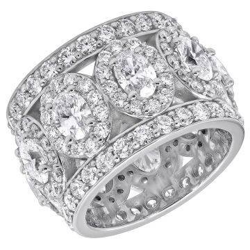 Platinum Diamond Cocktail Eternity Ring for Women 10ct