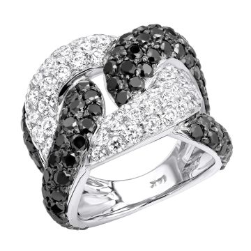 Women's 14K Gold Black Diamond Right Hand Ring | Pave Set | 7.25ct