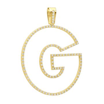 Men's 10K Gold Diamond Initial Pendant | SI | 2ct