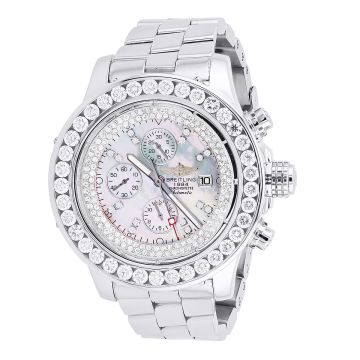 Stainless Steel Men's Breitling Watch | Super Avenger | 56 mm | White Dial