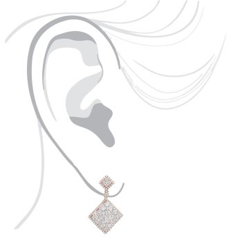 Women's Diamond Drop Earrings | Square Shaped | 14K Gold | 4ct