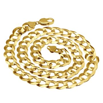 Men's 10K Yellow Gold Solid Curb Chain