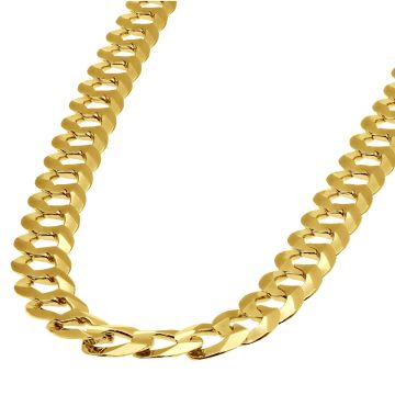 Men's 10K Yellow Gold Solid Curb Chain