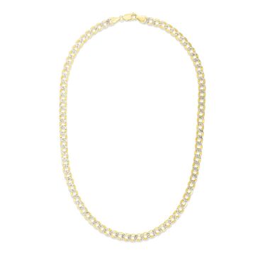 Men's Gold Chain Solid Diamond Cut Curb Chain 10K Yellow Gold