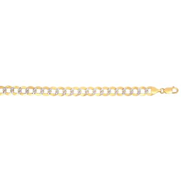 Men's Gold Chain Solid Diamond Cut Curb Chain 10K Yellow Gold