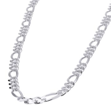 Men's 14K Gold Chain Solid White Gold Figaro Chain