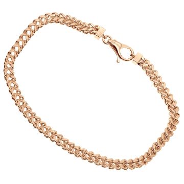 Men's 14K Rose Gold Solid Franco Bracelet