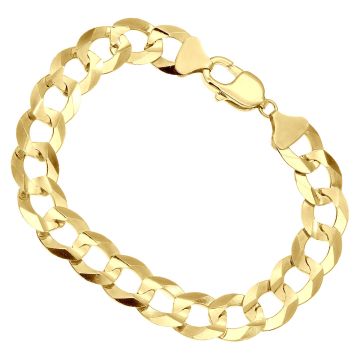 Men's Solid Curb Bracelet 10K Yellow Gold