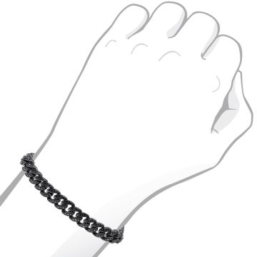 Sterling Silver Black Diamond Bracelet for Men | Pave Set | 1.7ct