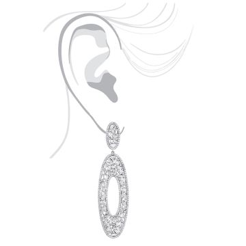 Diamond Drop Chandelier Earrings for Women | VS | Omega Back | 14K Gold | 9ct