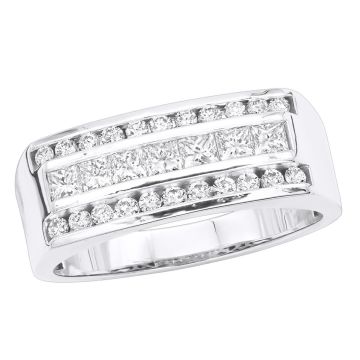 Men's 14K Gold Diamond Anniversary Wedding Ring | Channel Set | 1.5ct